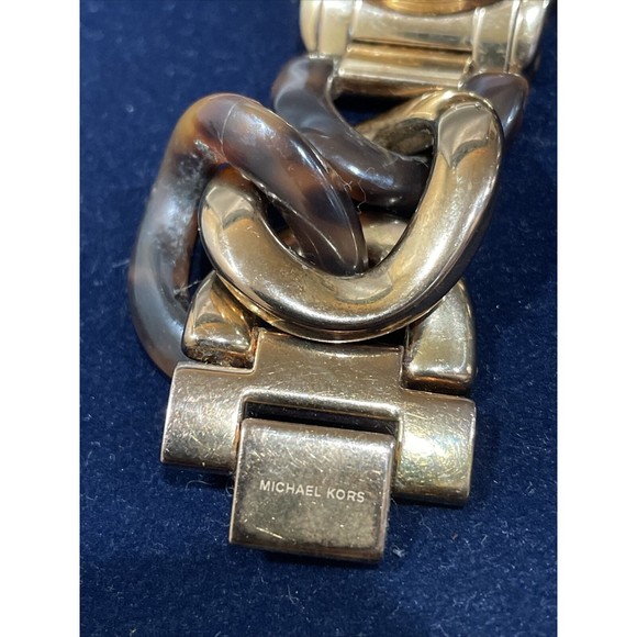 MICHAEL KORS RUNWAY TWIST ROSE GOLD TONE+ACRYLIC TORTOISE CHAIN WATCH MK-4273 - Picture 4 of 6